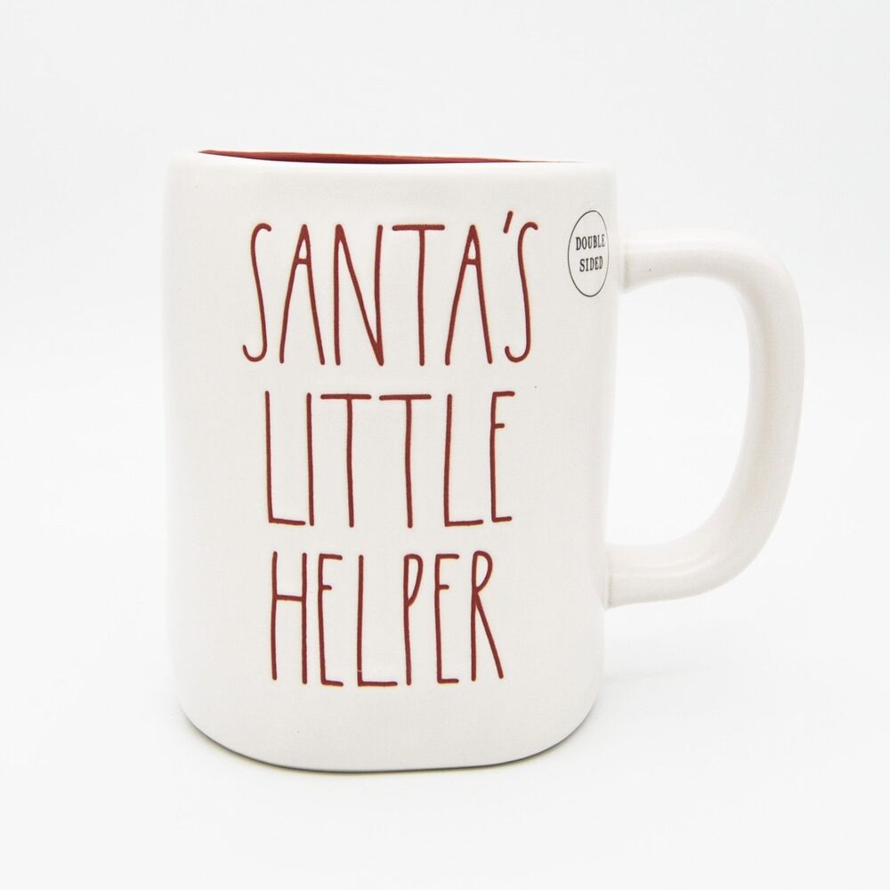 Rae Dunn Christmas Mug, Santa's Little Helper Elf Mug, 16oz Ceramic Coffee Cup